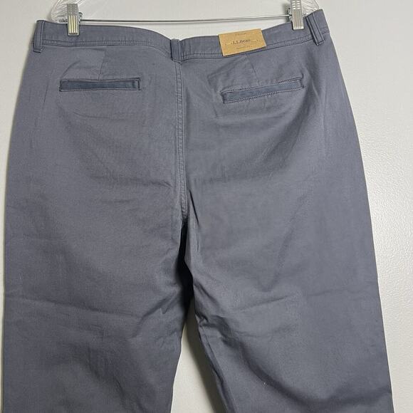 NWT L L Bean Women's Cropped Pants Gray Plus Sz 16 Organic Cotton Casual Outdoor - Picture 10 of 13